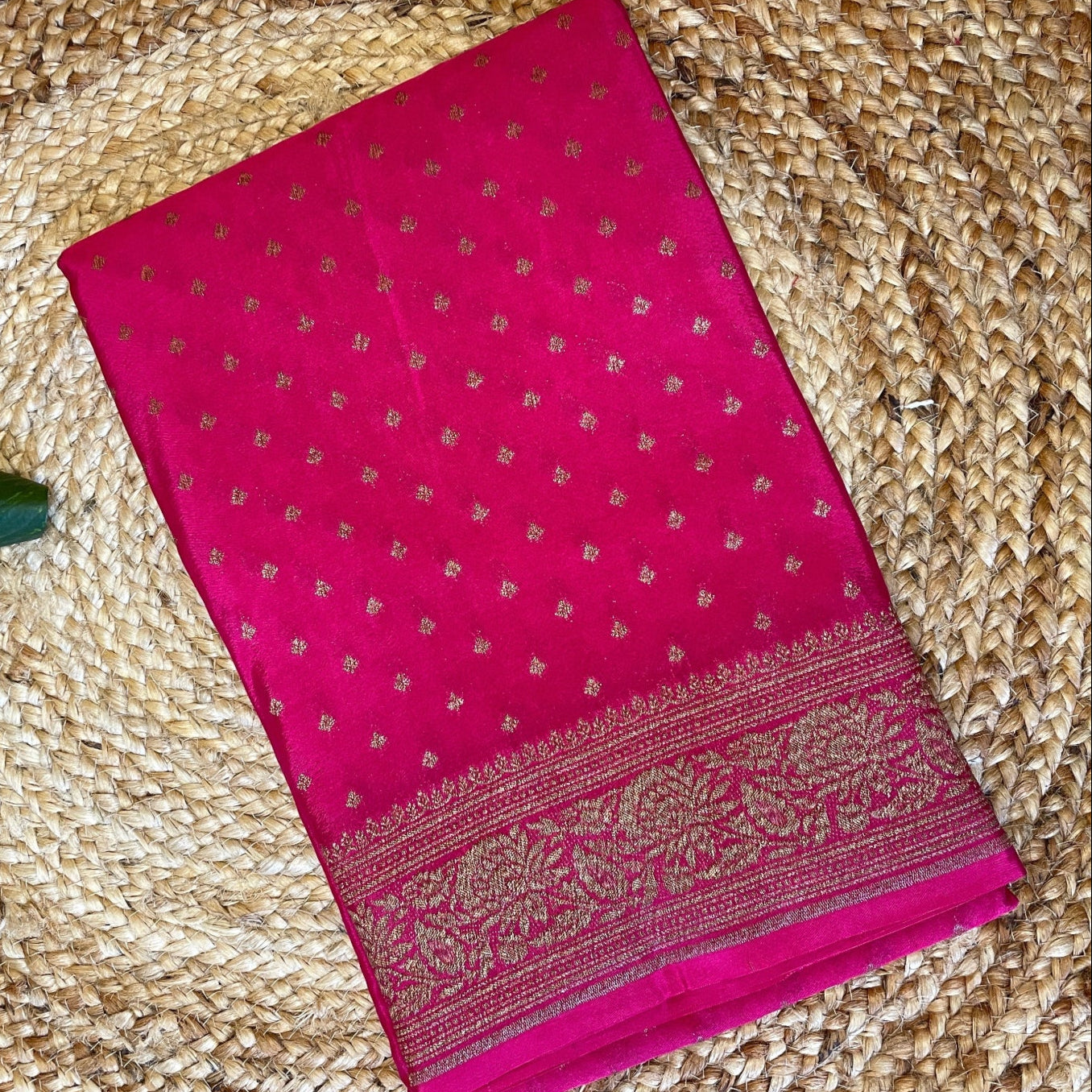 Pink banarasi silk saree, Rani pink Banarasi silk saree