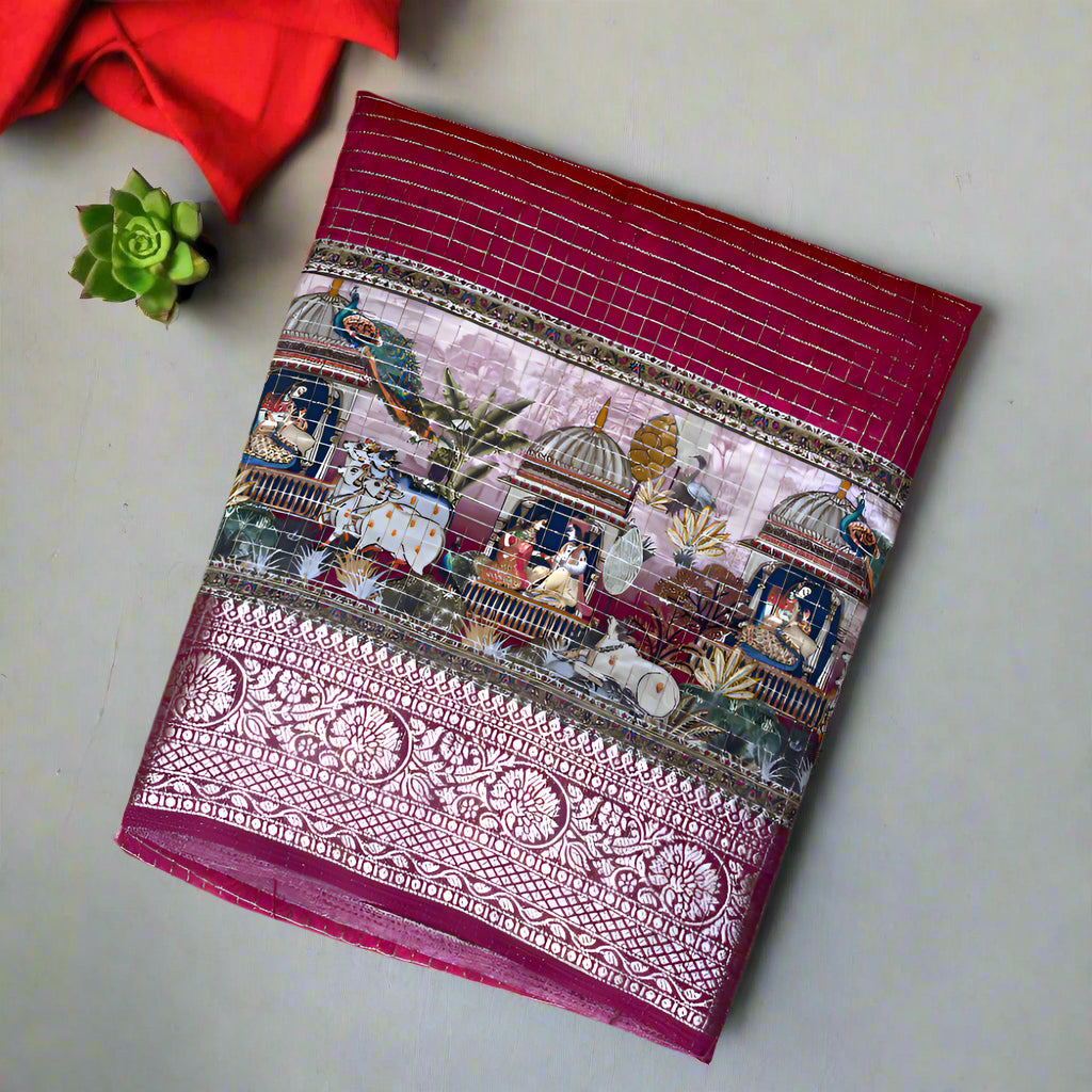 RED PURE DOLA CHINNON SILK