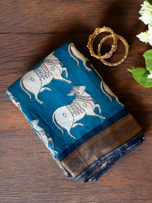 KALAMKARI SILK SAREE,  Storytelling kalamkari saree