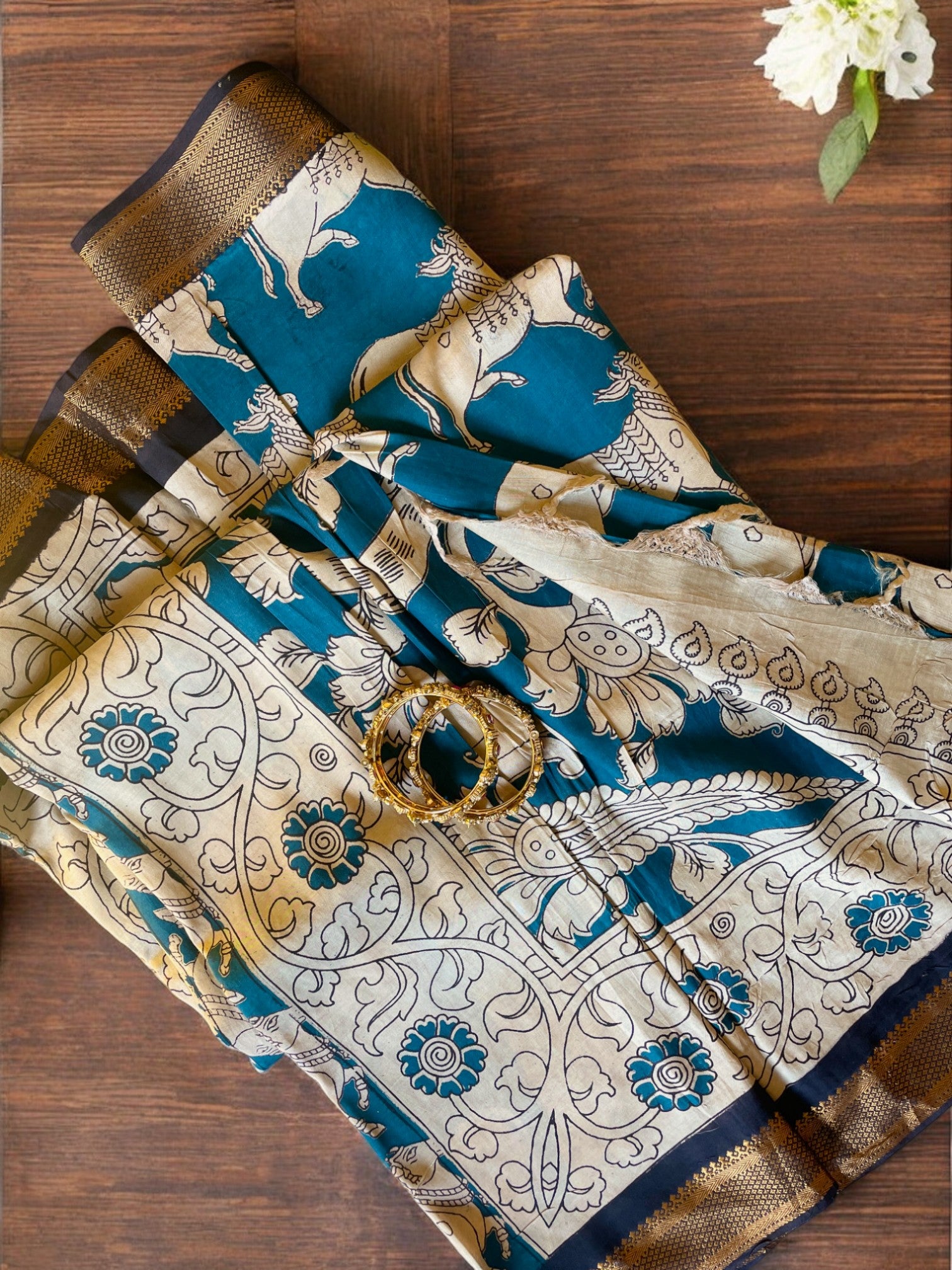 KALAMKARI SILK SAREE,  Storytelling kalamkari saree