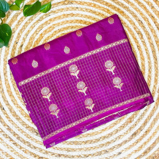 Munga silk saree, Megenta Silk saree, Gree Banarasi silk saree, Tissue silk saree