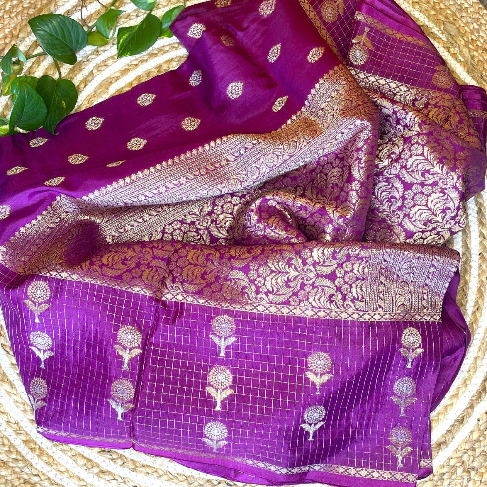 Munga silk saree, Megenta Silk saree, Gree Banarasi silk saree, Tissue silk saree