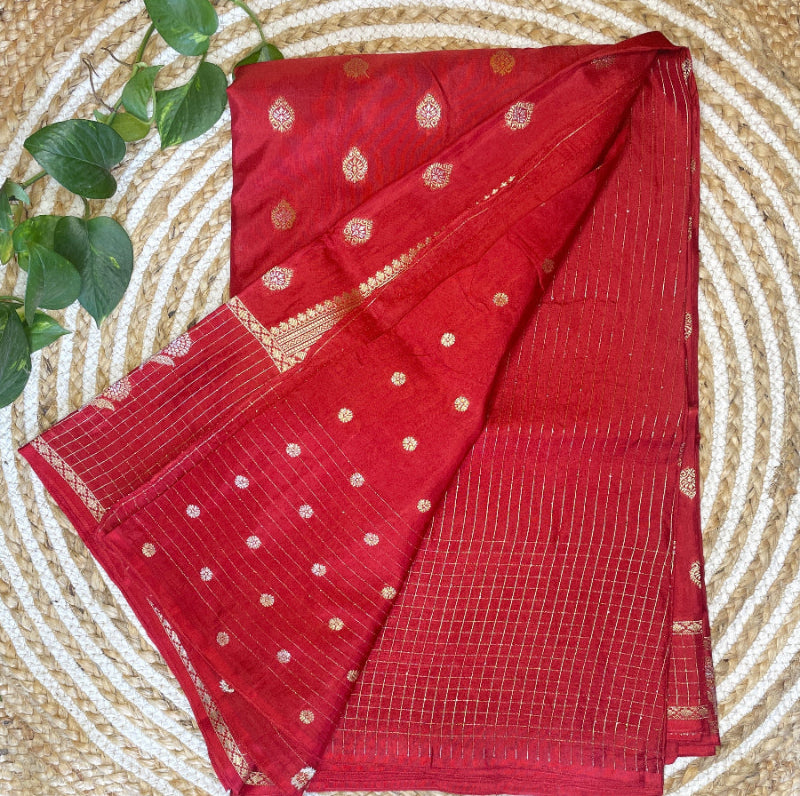 RED MOONGA SILK SARI MOONGA SILK SAREE, PINK MUNGA SILK SAREE