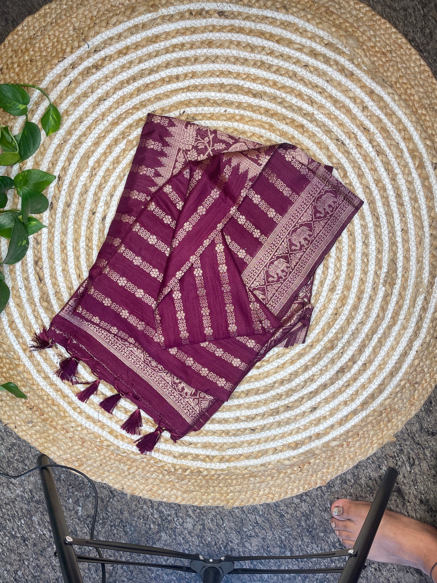 MAROON SEMI KATAN SILK SAREE