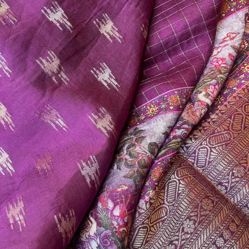 pink silk saree, red dola silk saree