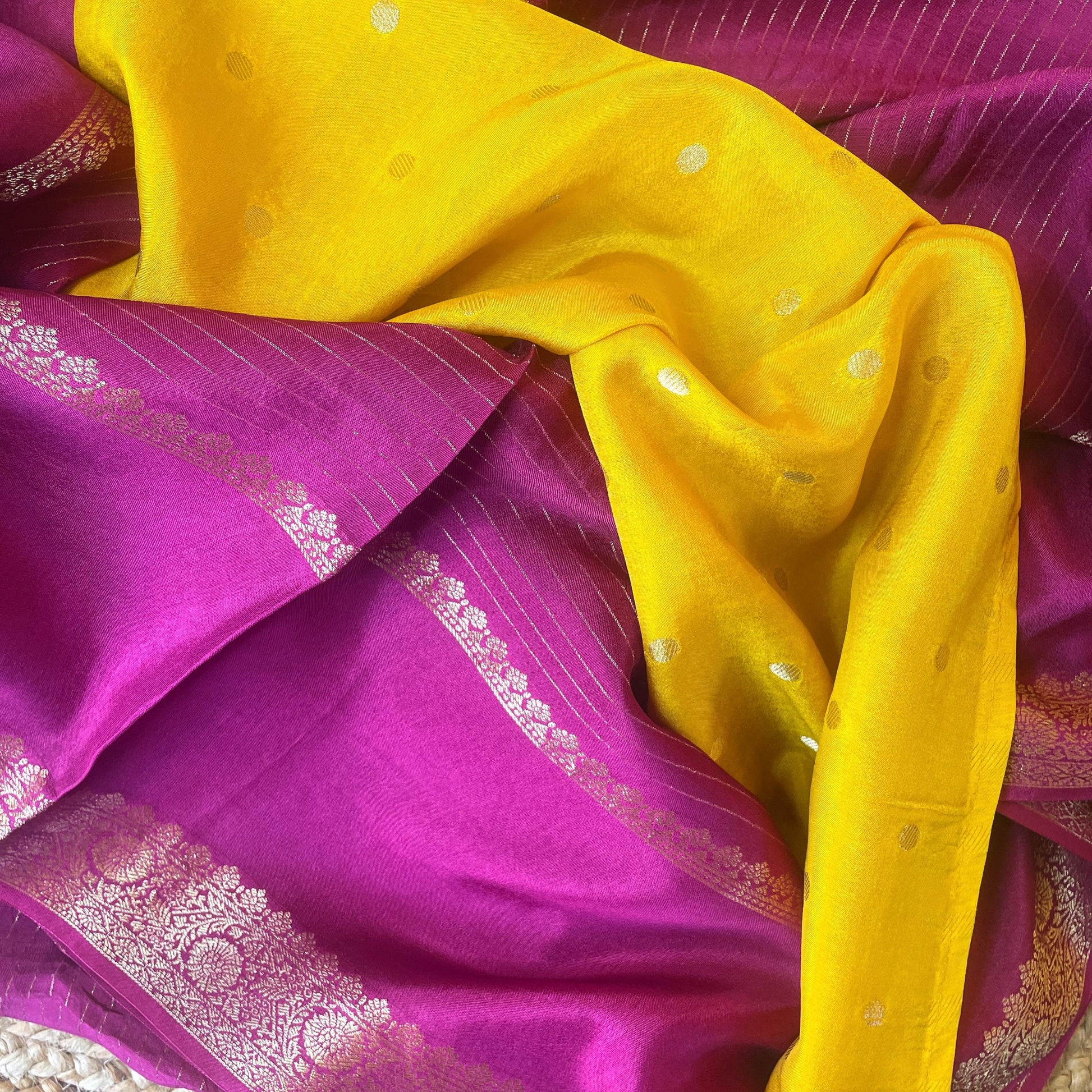 Magenta Pink Munga silk saree, Munga silk saree, Banarasi saree