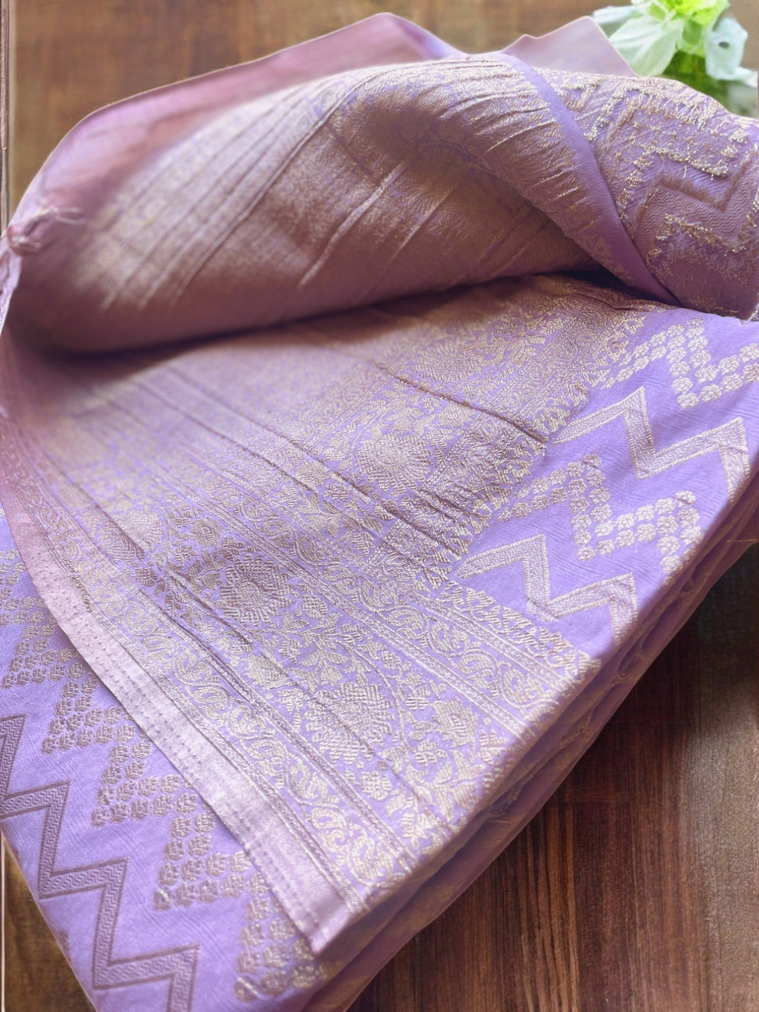 LAVANDER BANARASI CREPE SILK