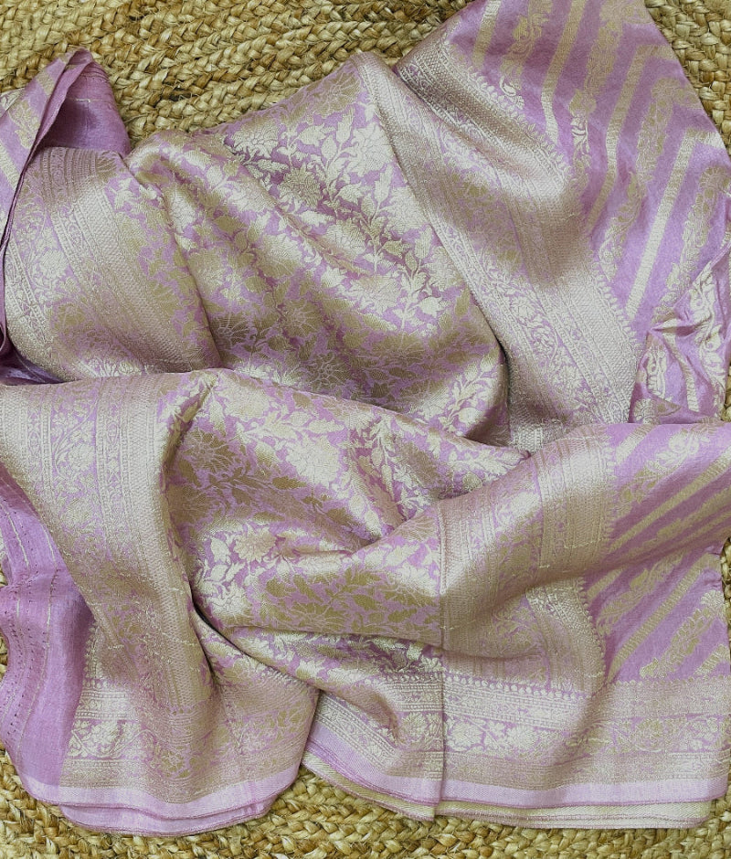 PINK BANARASI TUSSAR SILK, EXTA 10 % OFF