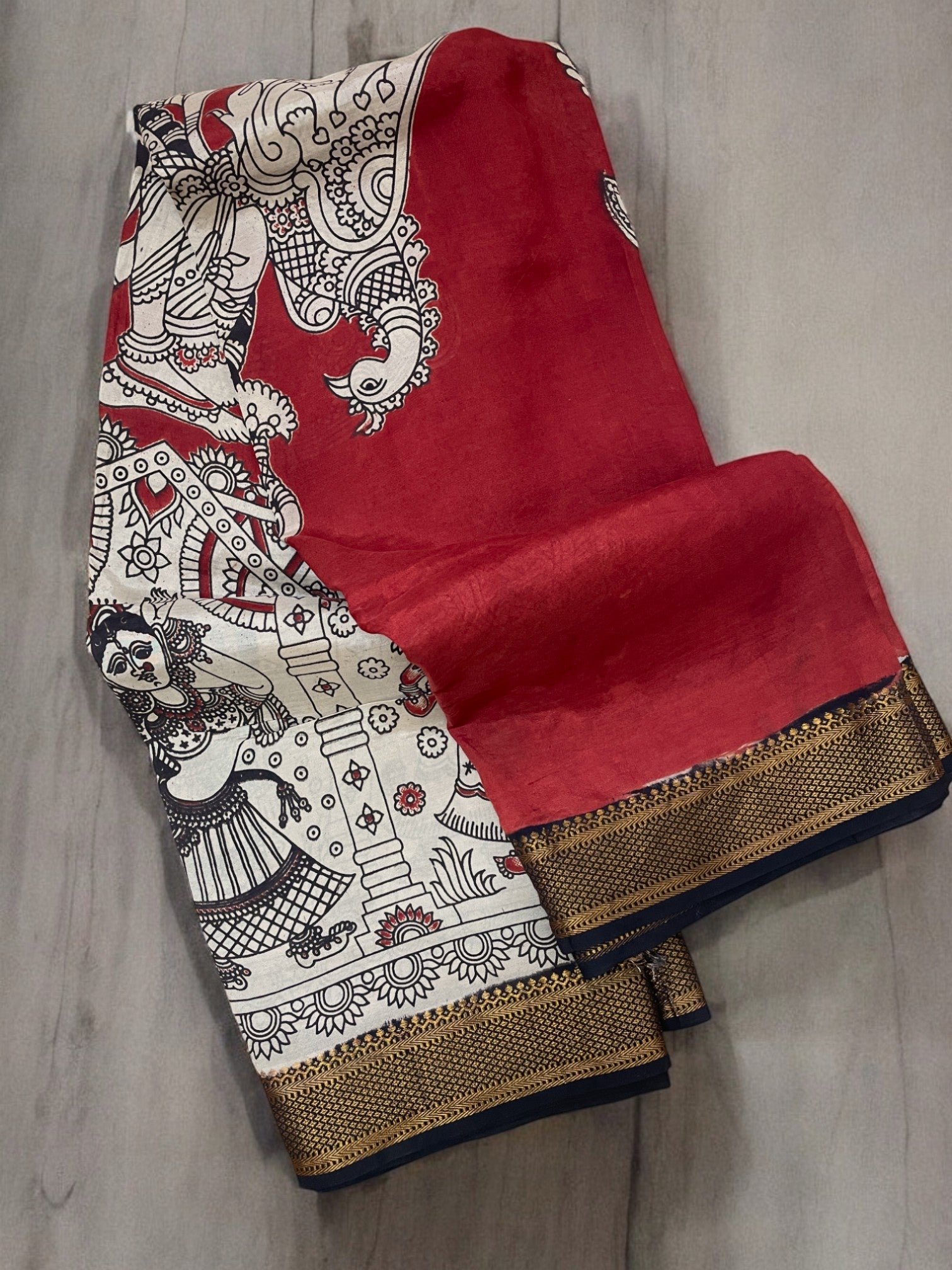 KALAMKARI CHENNURI SILK SAREE, CHENURI SILK SAREE