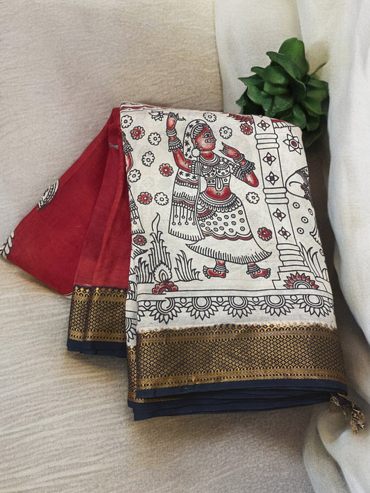 KALAMKARI CHENNURI SILK SAREE, CHENURI SILK SAREE