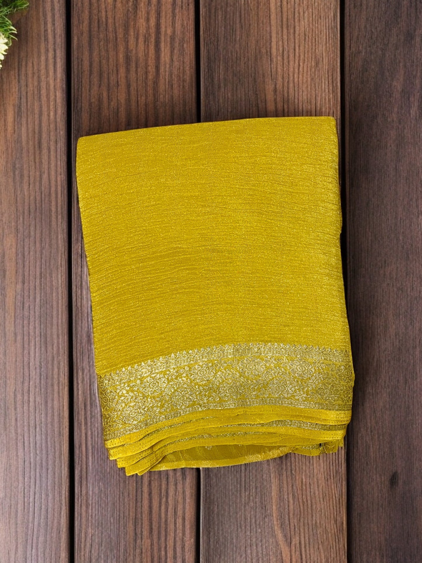 Yellow silk saree, Yellow banarasi silk saree, Yellow Haldi saree