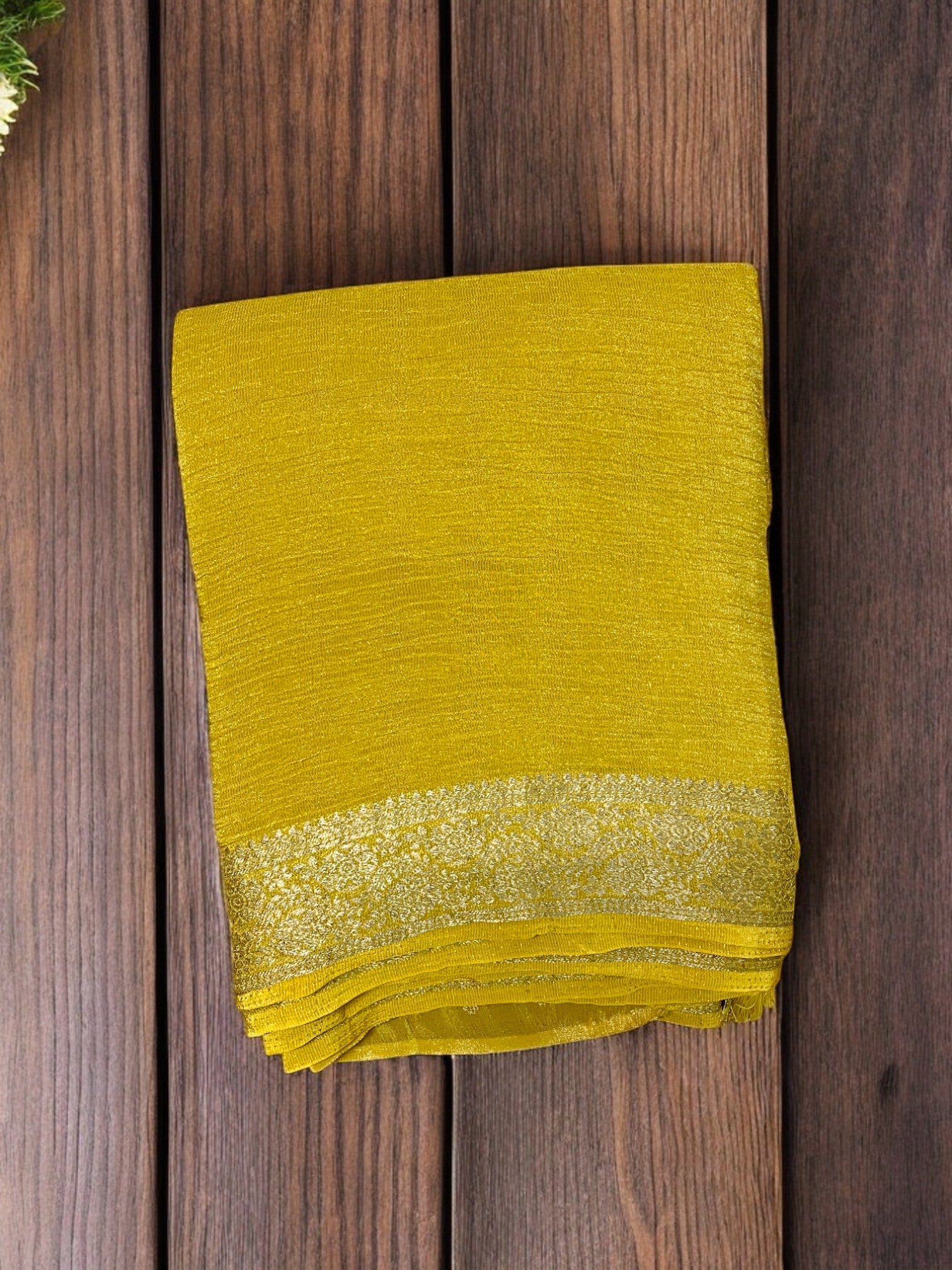 Yellow silk saree, Yellow banarasi silk saree, Yellow Haldi saree