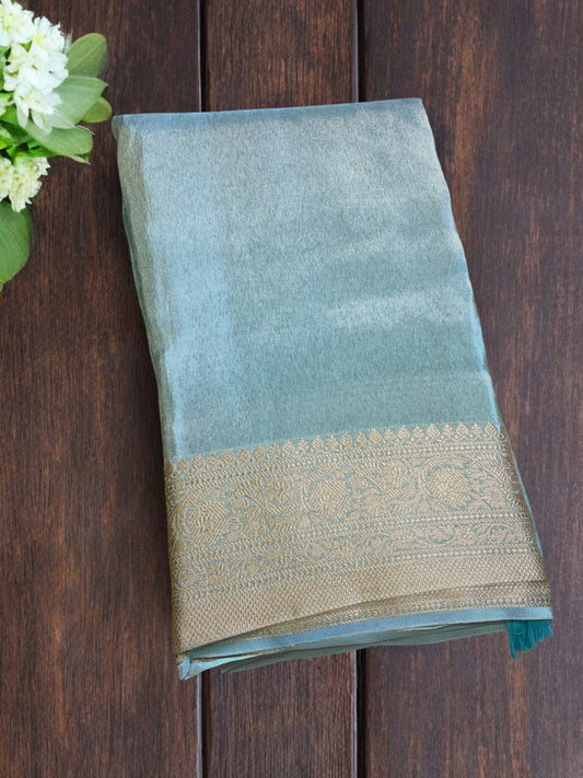 METALLIC BLUE TISSUE SILK SAREE
