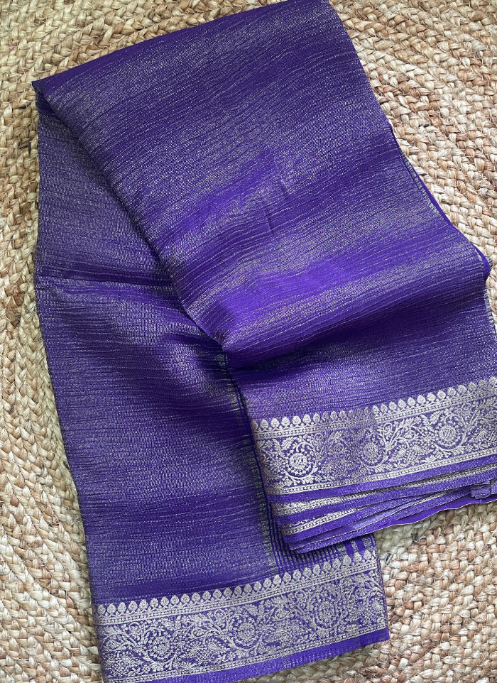 purple soft silk saree