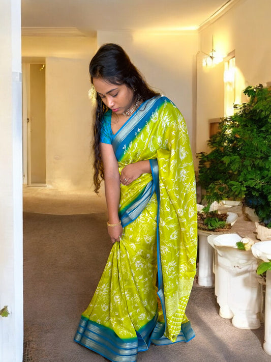 Green marshmallow saree, casual wear saree, 