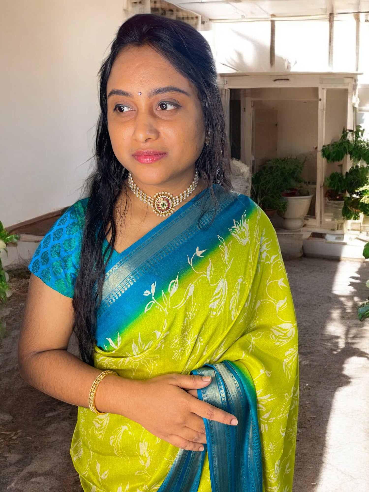 Green marshmallow saree, casual wear saree, 