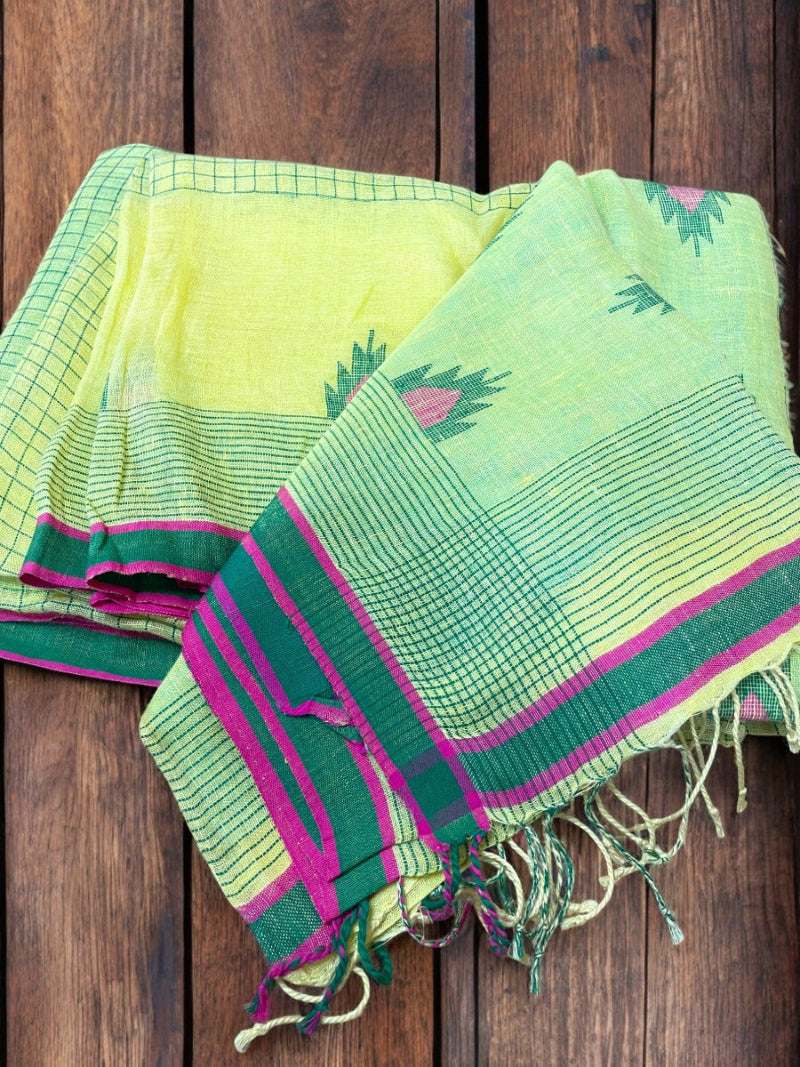 pure linen handloom saree at 20% off,

banarasi silk saree
