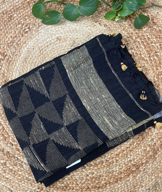 black blouse saree

black linen saree