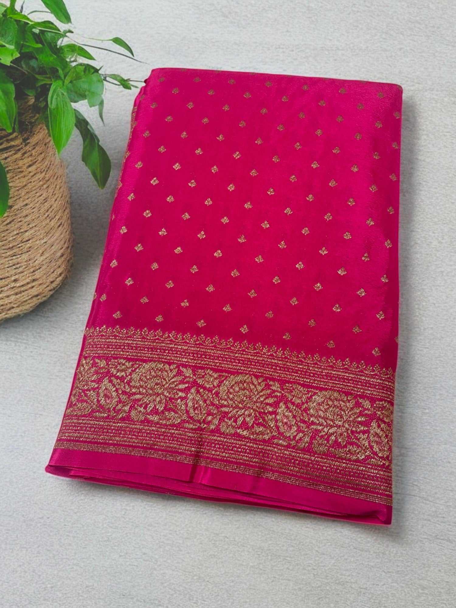Pure pink banarasi silk saree,
chiffonsaree
