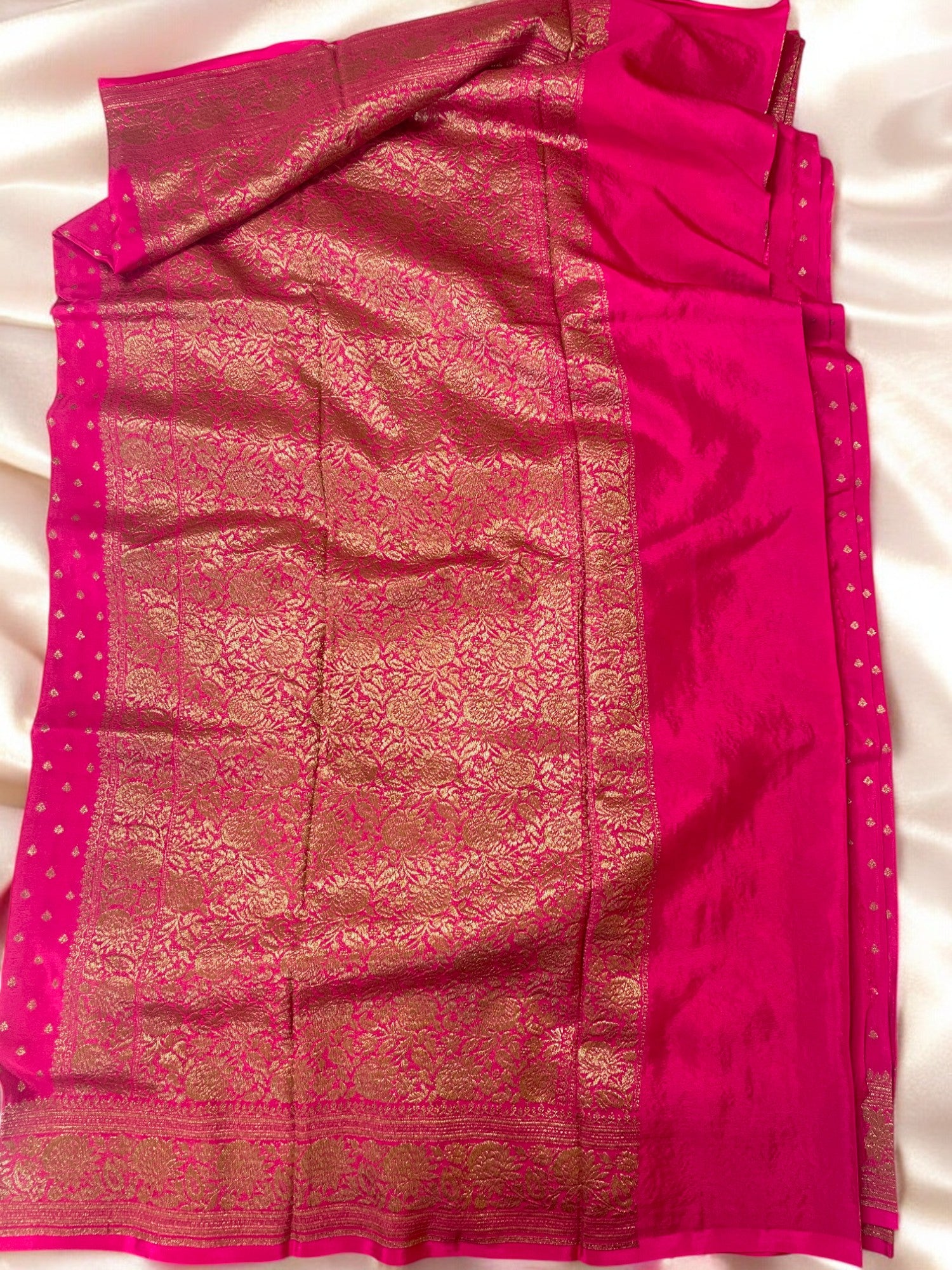 Pure pink banarasi silk saree, chiffonsaree
