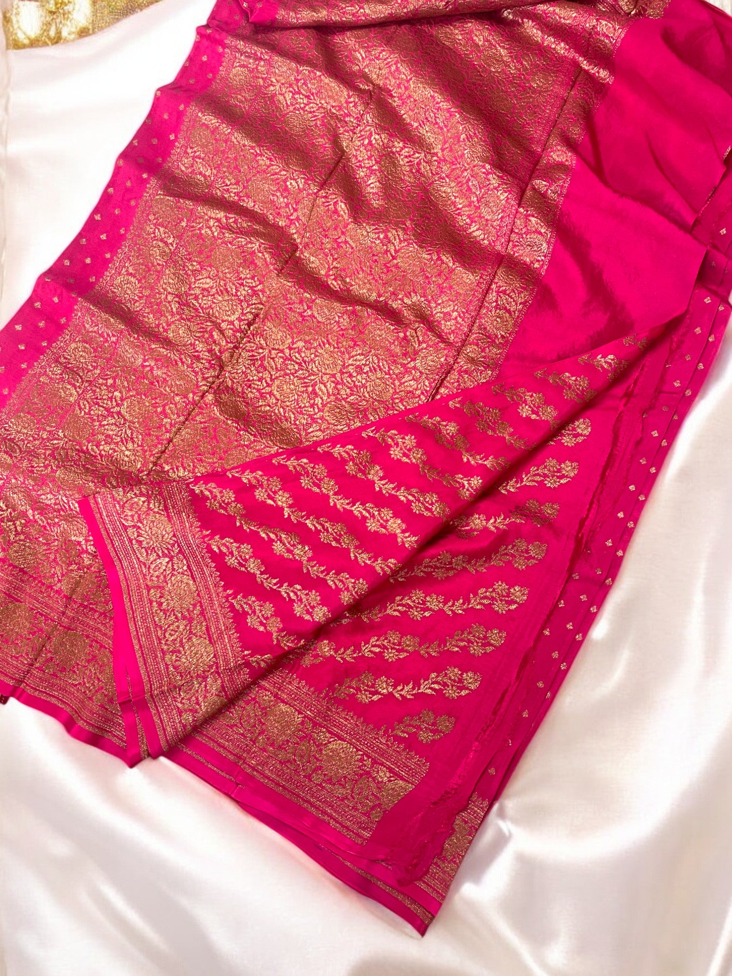 Pure pink banarasi silk saree, chiffonsaree
