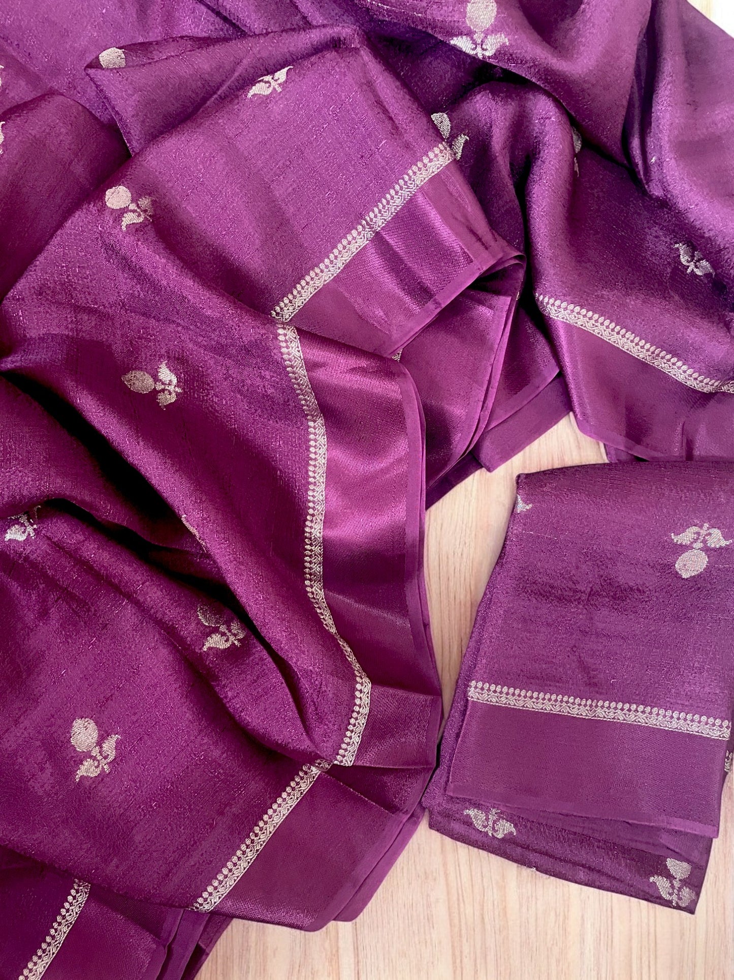 WINE VISCOSE KHADI SILK SATIN BORDER SAREE