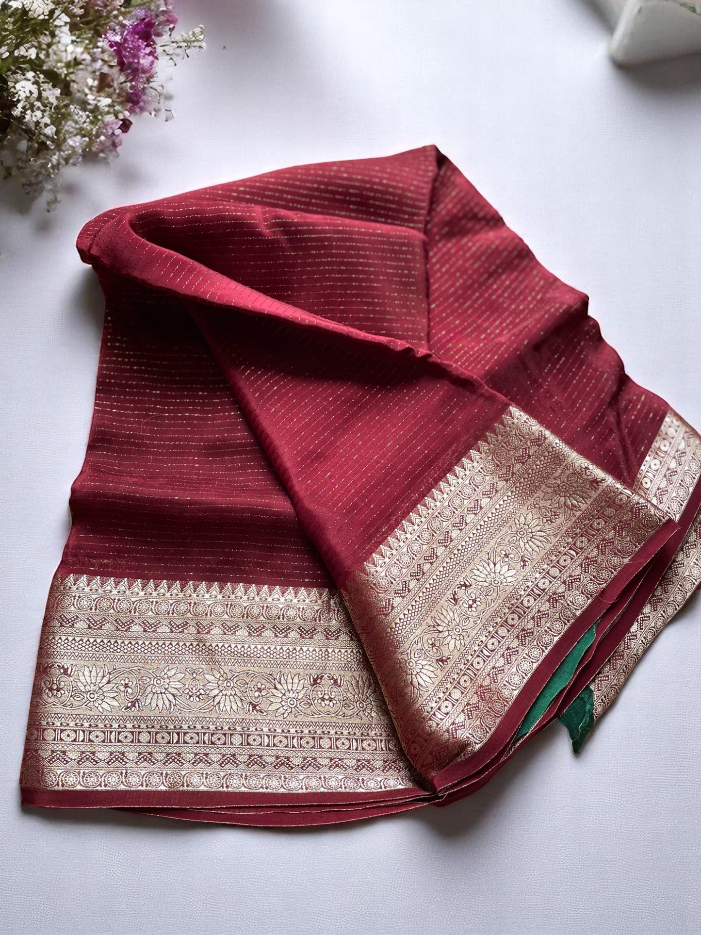 BROWN PREMIUM SEMI CREPE SILK SAREE