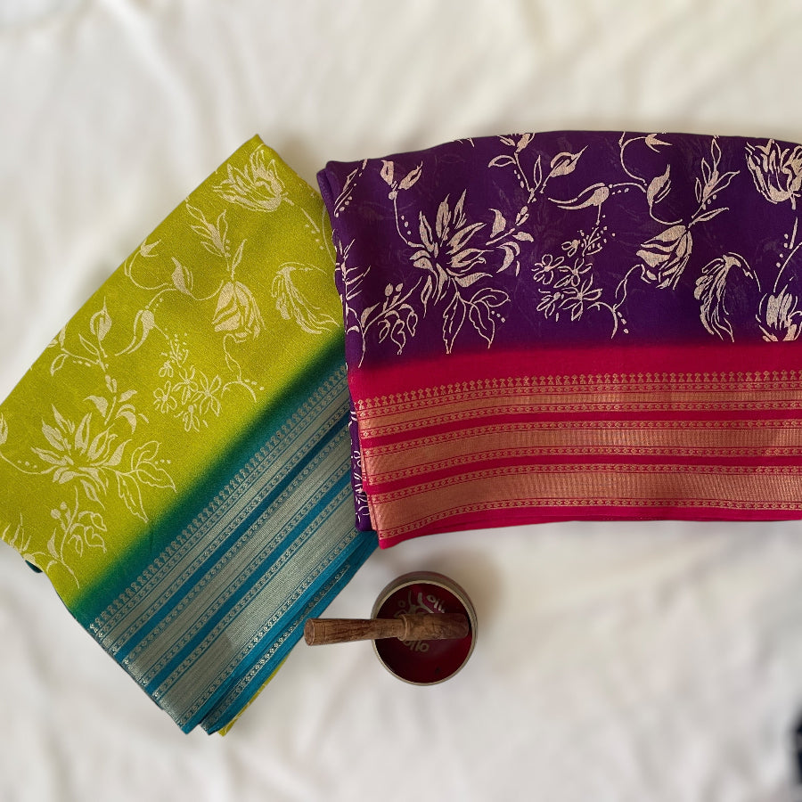 Green marshmallow saree, casual wear saree, 