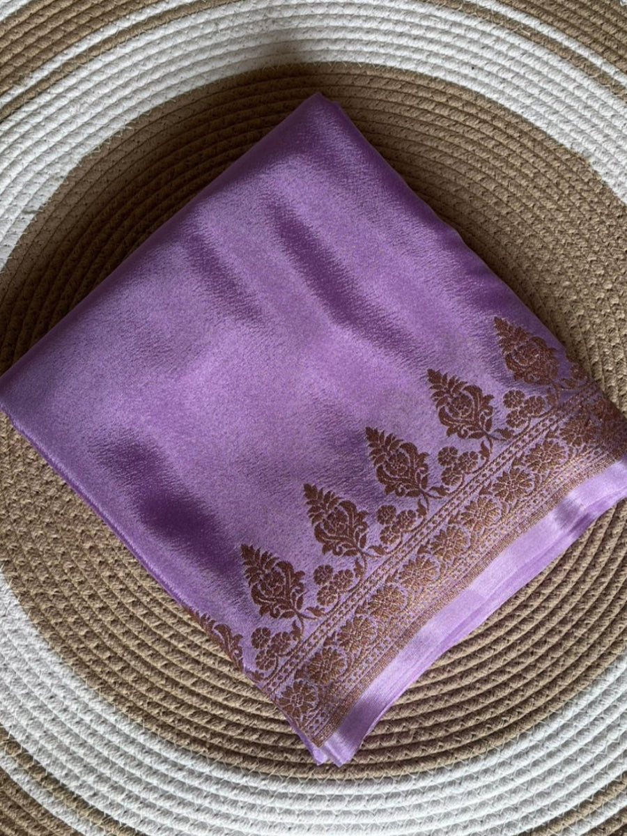 chiffonsaree, lavender colour saree
