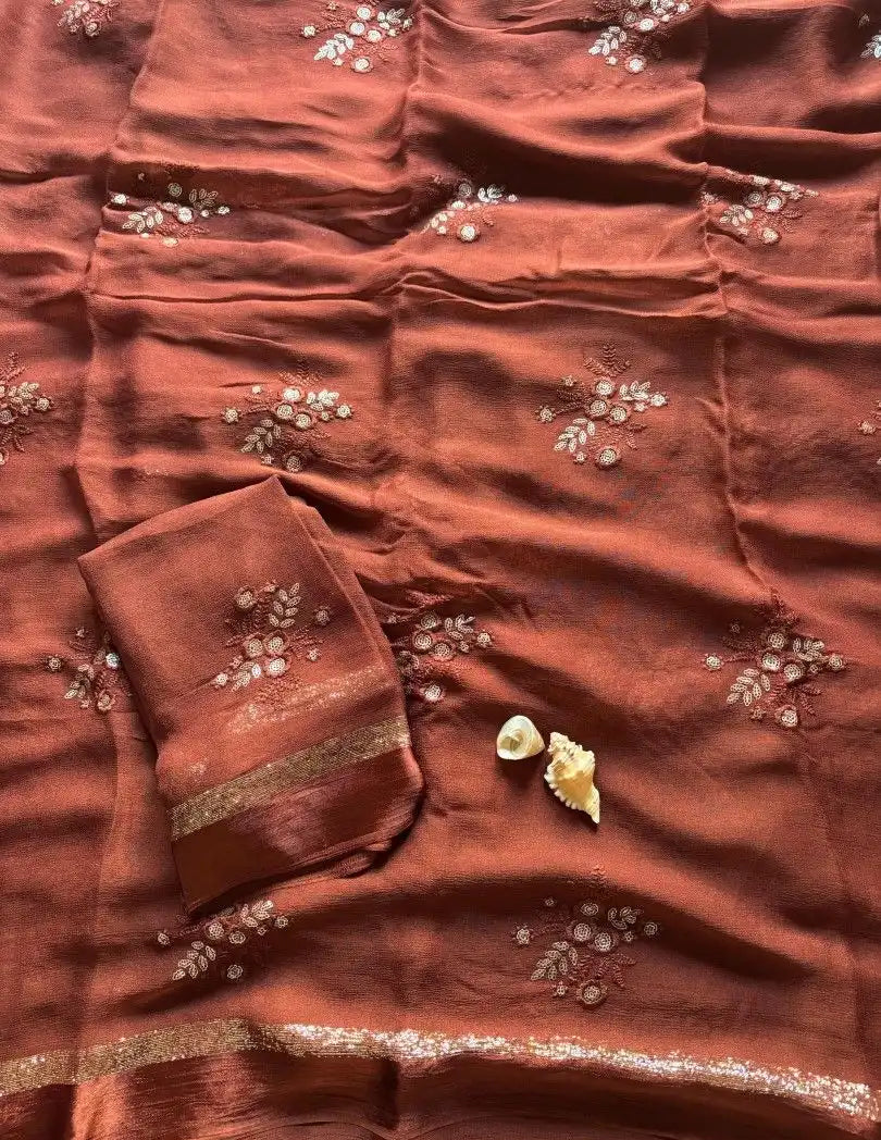 brown viscose georgette 