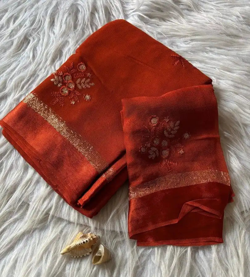 viscose georgette saree