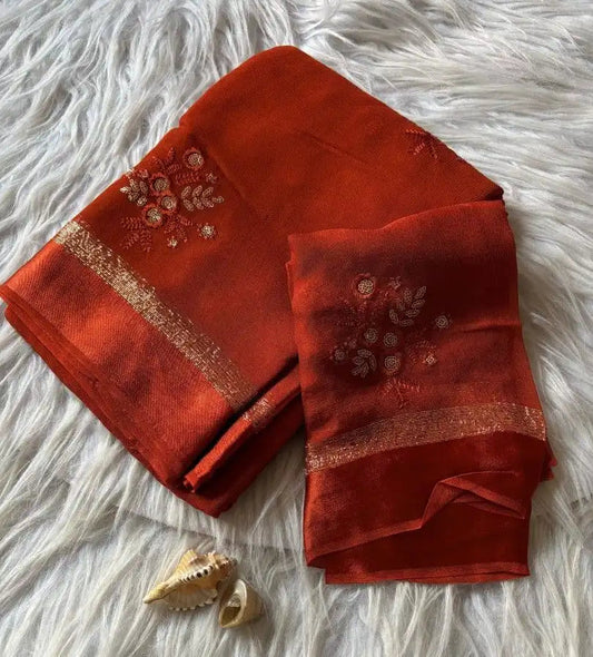 viscose georgette saree