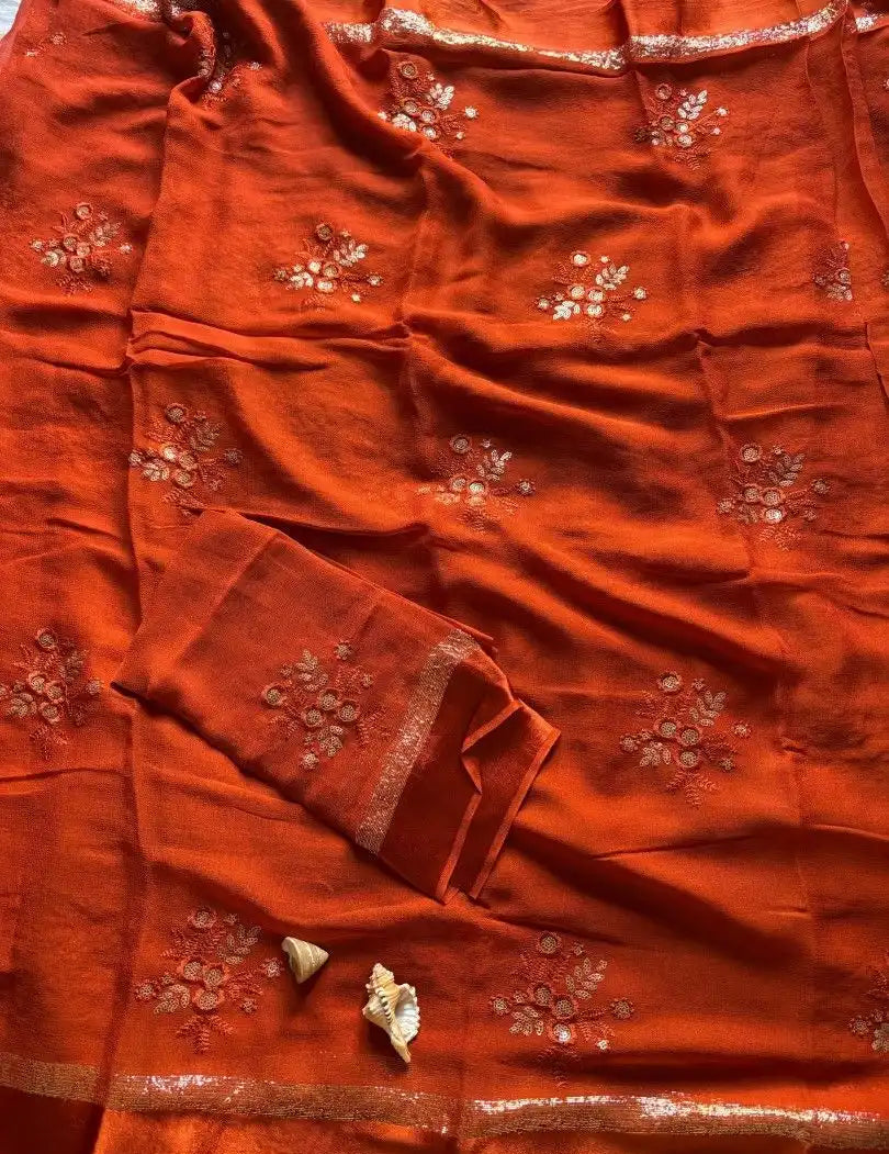 viscose georgette saree